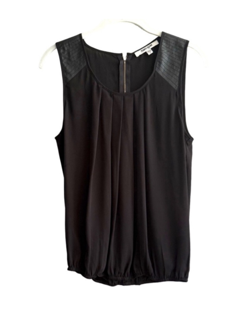 Daniel Rainn Sleeveless Blouse Blouson Shoulder Detail Black Size M
